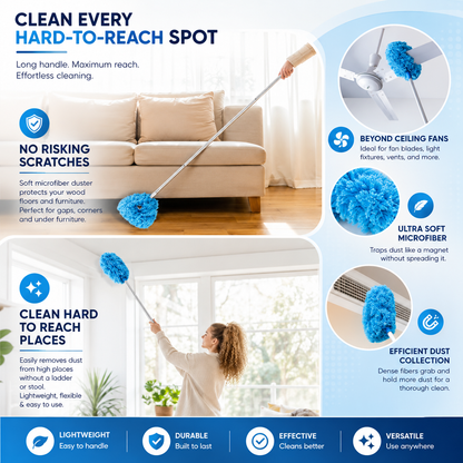 Clean Ceiling Fans in 30 Seconds — No Ladder, No Dust on Your Face